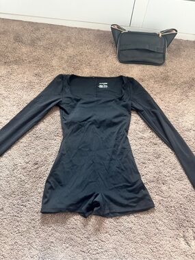 Garage Black Romper with Square Neck